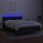 vidaXL Sommier à lattes de lit avec matelas LED Noir 140x190 cm Tissu