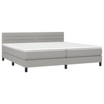 vidaXL Sommier à lattes de lit matelas LED Gris clair 200x200 cm Tissu
