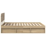 vidaXL Cadre de lit avec tête de lit Sonoma 140 x 190 cm Pin massif