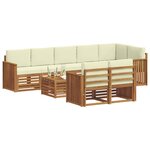 vidaXL Ensembles de canapés avec coussin 9 Pièces Naturel et Crème