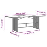Ensemble de salle à manger de jardin vidaXL 9 pièces en poly rattan gris