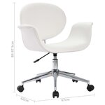 vidaXL Chaises pivotantes à manger lot de 4 blanc similicuir