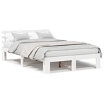 VidaXL Cadre de Lit en Bois de Pin Blanc Bois massif 120 x 200 cm Durable