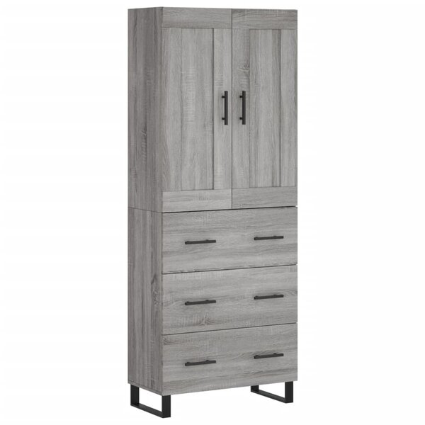 vidaXL Buffet haut Sonoma gris 69 5x34x180 cm Bois d'ingénierie