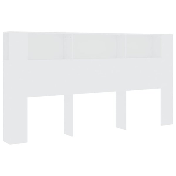 vidaXL Armoire de tête de lit Blanc 200x18 5x104 5 cm