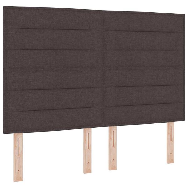 vidaXL Lit à ressorts avec matelas Marron foncé 160 x 200 cm tissu