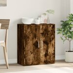 vidaXL Buffet chêne fumé 79x38x80 cm bois d'ingénierie