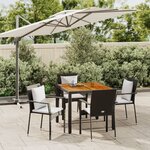 vidaXL Ensemble à manger de jardin coussins 5Pièces Noir Résine tressée