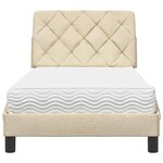 vidaXL Lit avec matelas crème 90x190 cm tissu
