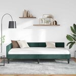 vidaXL Cadre de lit d'angle avec tête de lit Vert foncé 90 x 200 cm