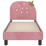 vidaXL Cadre de lit pour tout-petit avec tête de lit Rose 70 x 140 cm