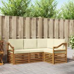 vidaXL Ensembles de canapés avec coussin 4 Pièces Naturel et Crème
