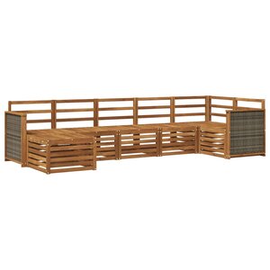 vidaXL Ensemble de canapés d'extérieur 6 pc Naturel