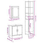 vidaXL Ensemble de meubles salle de bain 3 Pièces noir bois d'ingénierie