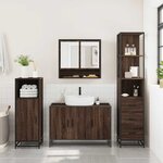 vidaXL Ensemble de meubles de salle de bain 3 Pièces Chêne marron