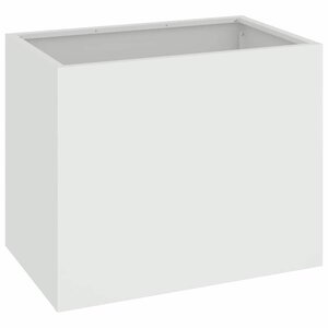 vidaXL Cache-pot de jardin Blanc 50 x 32 x 40 cm Acier laminé à froid