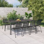 vidaXL Ensemble à manger de jardin 9 Pièces anthracite acier