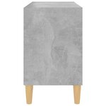 vidaXL Meuble TV avec pieds en bois massif Gris béton 69 5x30x50 cm