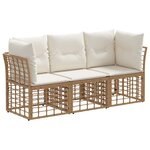 vidaXL Ensemble de canapés d'extérieur Naturel Polyester