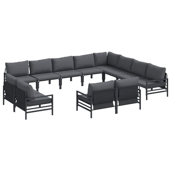 vidaXL Ensemble de canapé de jardin 12 Pièces Anthracite Acier