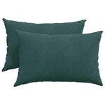 vidaXL Coussins de canapé 2 Pièces Vert foncé 60 x 40 cm