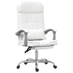 Fauteuil de massage inclinable de bureau informatique étude similicuir blanc 02_0025401