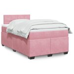 vidaXL Sommier à lattes de lit avec matelas rose 120x190 cm velours