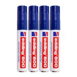 Marqueur Permanent 800 Corps Alu Bleu Pointe Biseau 4-12 mm x 4 EDDING