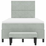 vidaXL Lit à ressorts avec matelas Gris clair 120 x 190 cm Velours