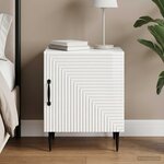 vidaXL Cabinet de chevet Blanc brillant 43 x 34 5 x 50 cm