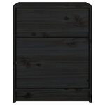vidaXL Tables de chevet 2 Pièces Noir 40x31x50 cm Bois de pin massif