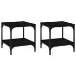 vidaXL Tables d'appoint 2 Pièces Noir 40x40x40 cm Bois d'ingénierie