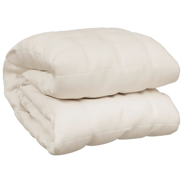 vidaXL Couverture lestée Crème clair 220x235 cm 15 kg Tissu