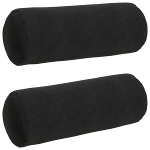vidaXL Coussins d'accent 2 Pièces Noir Ø 25 x 70 cm