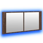 vidaXL Armoire à miroir à LED de bain chêne marron 100x12x45 cm