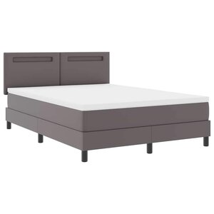 vidaXL Cadre de lit avec matelas Gris 160 x 200 cm Faux cuir