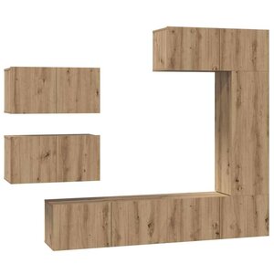 vidaXL Ensemble meuble TV 6 Pièces Chêne artisanal Bois d'ingénierie