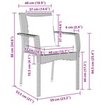 vidaXL Ensemble de salle à manger de jardin 7 pièces avec coussins en poly rattan noir
