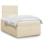 vidaXL Sommier à lattes de lit avec matelas crème 120x190 cm tissu