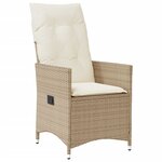 vidaXL Ensemble à manger de jardin et coussins 7 Pièces beige poly rotin