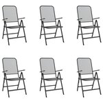 vidaXL Ensemble à manger de jardin 7 Pièces anthracite métal maille