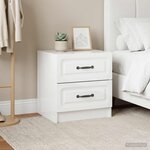 vidaXL Cabinet de chevet 2 Pièces Blanc brillant 43 x 34 5 x 44 5 cm