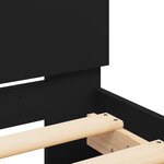 vidaXL Cadre de lit avec tête de lit noir 140x200 cm