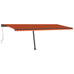 vidaXL Auvent automatique capteur de vent LED 600x350 cm Orange marron