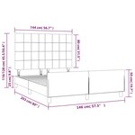 vidaXL Cadre de lit avec tête de lit Rose 140x200 cm Velours
