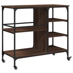 vidaXL Chariot de cuisine chêne marron 100x45x89 5cm bois d'ingénierie