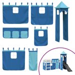 vidaXL Lit mezzanine enfants avec tour bleu 80x200cm bois pin massif