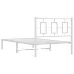 vidaXL Cadre de lit métal avec tête de lit blanc 100x190 cm
