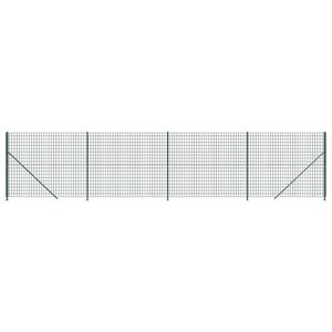 vidaXL Clôture en treillis métallique avec bride vert 2 2x10 m