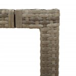 vidaXL Table de jardin dessus en verre Gris 190x90x75cm Résine tressée